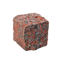 Капустинское (Rosso Santiago GR1) гранит брусчатка колотая 10х10х10 см